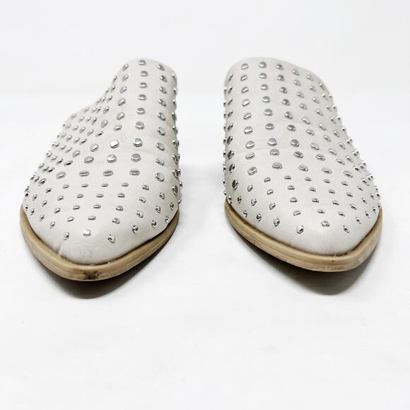 [DV Dolce Vita] Ismenia Cream Studded Pointed Toe Slip On Mules Flats Size 8.5 - Picture 4 of 11